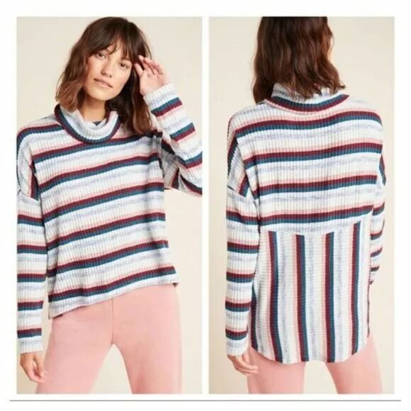 SATURDAY SUNDAY Pippa Hacci Stripe Sweater Womens Size S Colorful Lagenlook Top - Picture 1 of 11